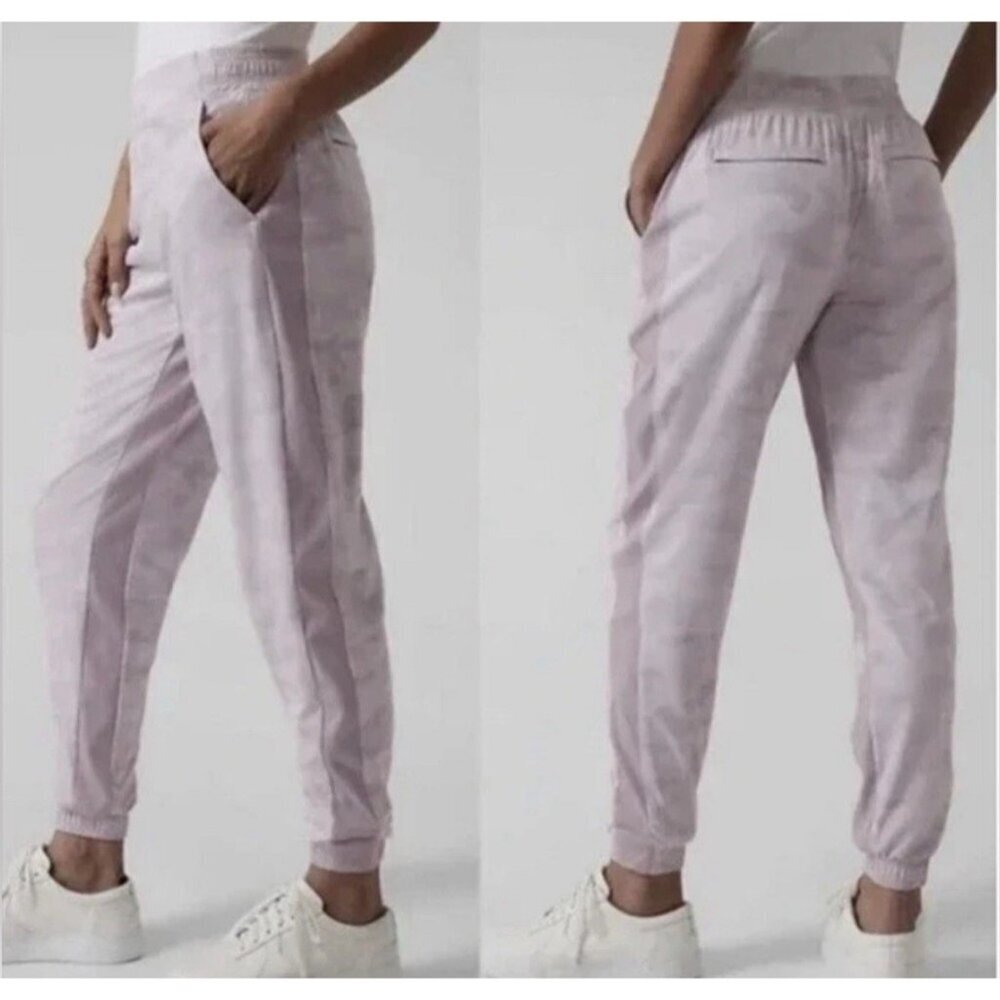 Athleta‎ Brooklyn Lined Camo Jogger Lavender Purple Women 2 Athletic Athleisure